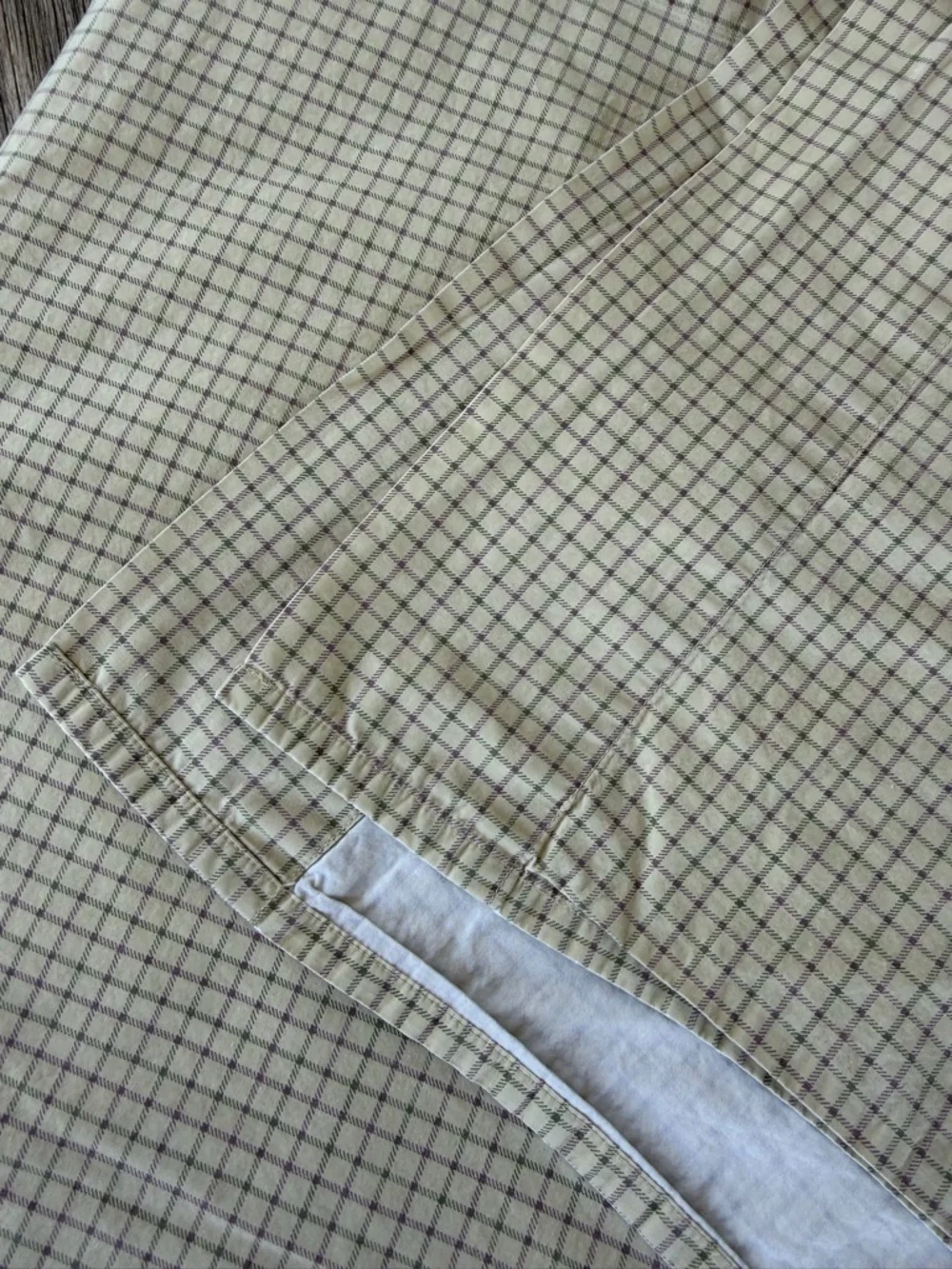 VTG Ralph Lauren Chaps Bramble Tattersall Neutral Plaid 2-Piece King Sheet Set